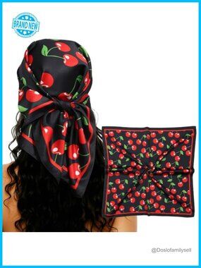 Women's Silk Feeling Satin Head Scarf Bandana for Hair Wrapping & Neck Tie